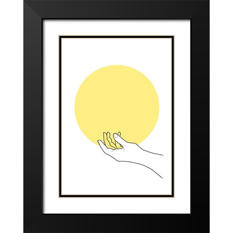 Sun in Hand Black Modern Wood Framed Art Print with Double Matting by 1x Studio II