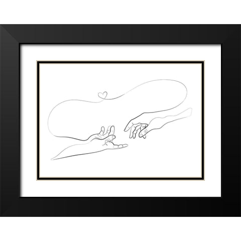 Touch Of Love Black Modern Wood Framed Art Print with Double Matting by 1x Studio II