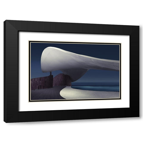 At The Seaside Of Dreams Black Modern Wood Framed Art Print with Double Matting by Xibiaohuang