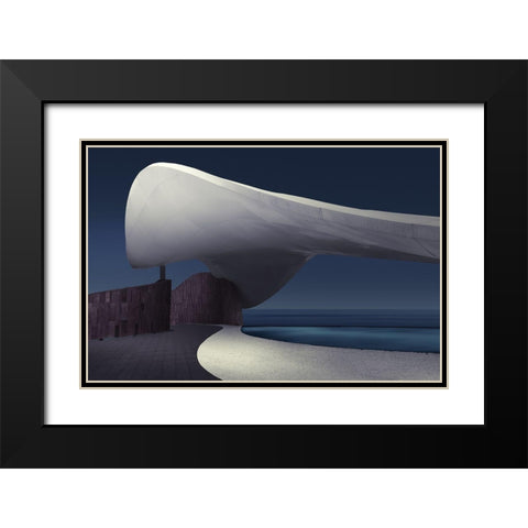 At The Seaside Of Dreams Black Modern Wood Framed Art Print with Double Matting by Xibiaohuang