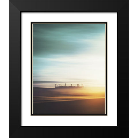 Placidity Black Modern Wood Framed Art Print with Double Matting by Hennen, Marcus