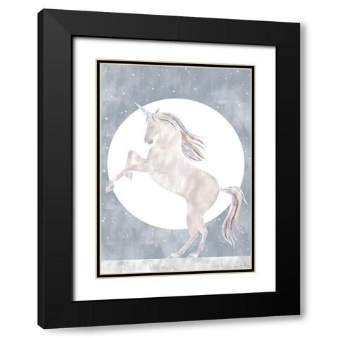 Rising Unicorn Black Modern Wood Framed Art Print with Double Matting by 1x Studio II