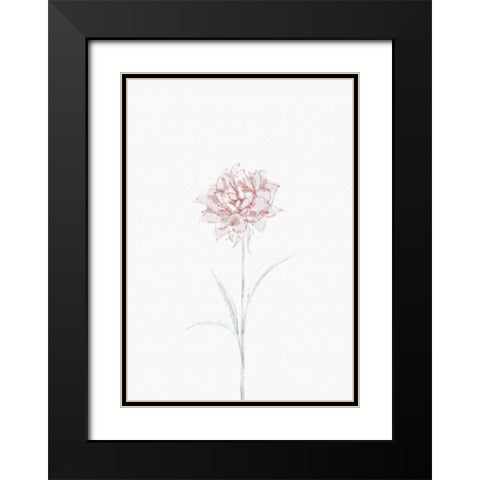 Peony 02 Black Modern Wood Framed Art Print with Double Matting by 1x Studio II