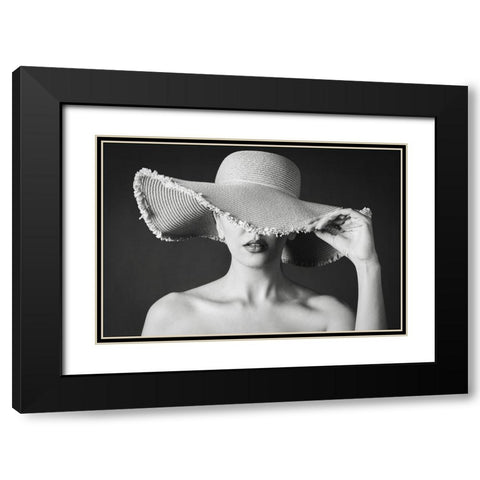Maryam Black Modern Wood Framed Art Print with Double Matting by Maryamshaygan