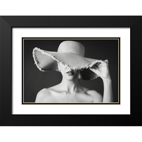 Maryam Black Modern Wood Framed Art Print with Double Matting by Maryamshaygan