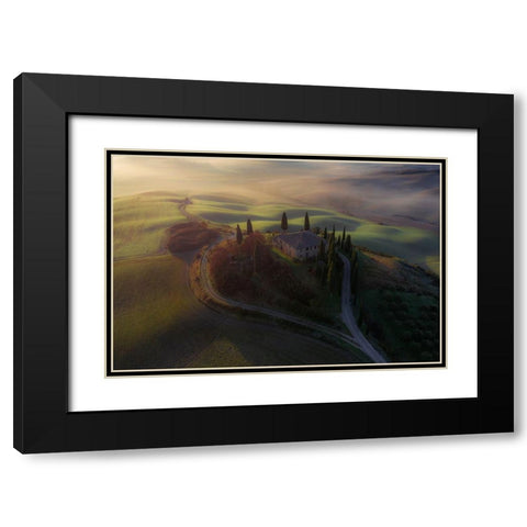 Tuscan Heart Black Modern Wood Framed Art Print with Double Matting by Kravanja, Jure