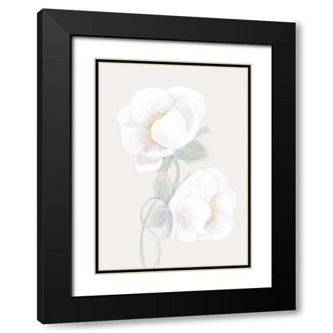 Lush Peony Black Modern Wood Framed Art Print with Double Matting by 1x Studio II