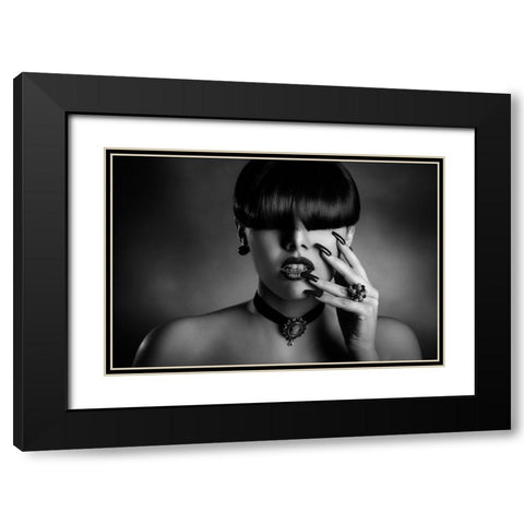 Luxury Black Modern Wood Framed Art Print with Double Matting by Tambe, Peppe