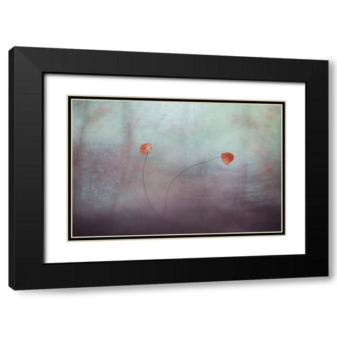 Little Mushrooms Black Modern Wood Framed Art Print with Double Matting by Gapur Dayak, Abdul