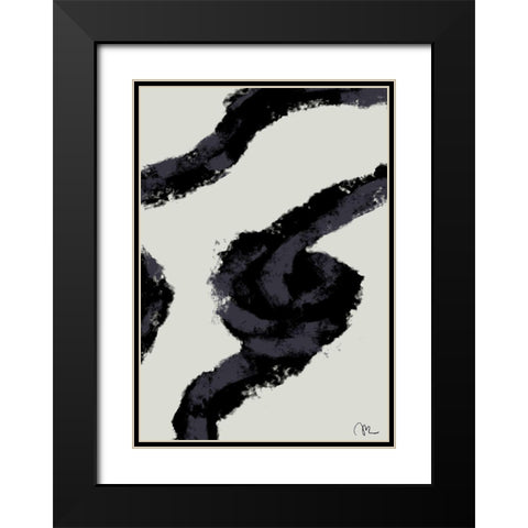 Rope Black Modern Wood Framed Art Print with Double Matting by 1x Studio II