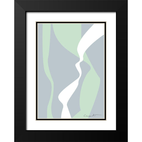 Wavy Tracks Black Modern Wood Framed Art Print with Double Matting by 1x Studio II
