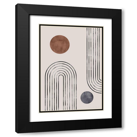 Archs And Buds Black Modern Wood Framed Art Print with Double Matting by 1x Studio II