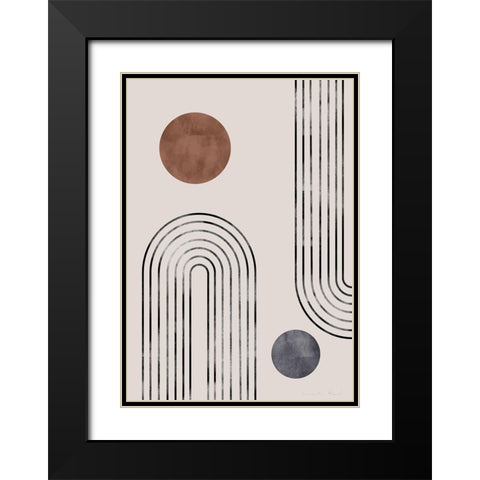 Archs And Buds Black Modern Wood Framed Art Print with Double Matting by 1x Studio II