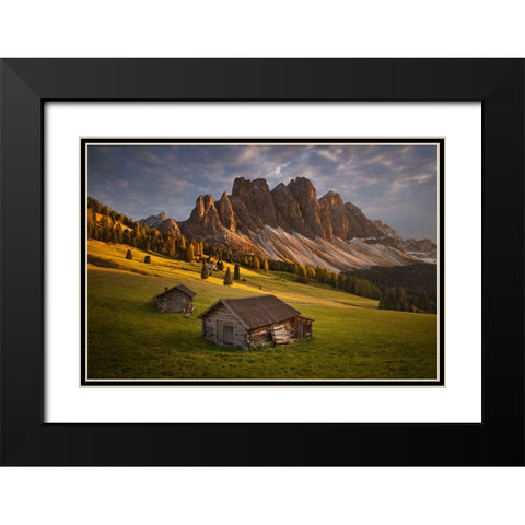 Alpine Evening Black Modern Wood Framed Art Print with Double Matting by Rericha, Daniel