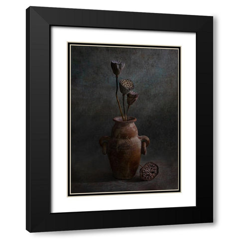 Then A Now Black Modern Wood Framed Art Print with Double Matting by Xu, Wendy