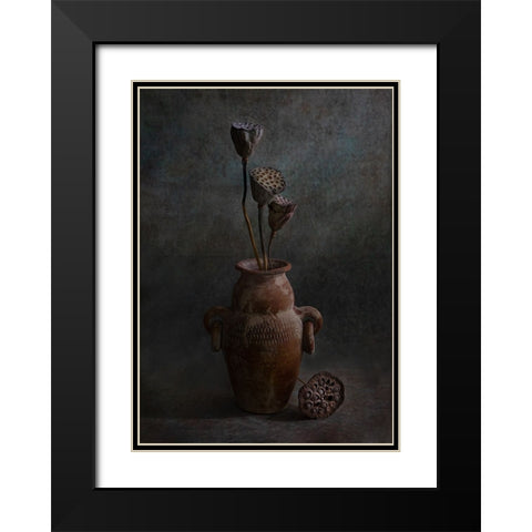 Then A Now Black Modern Wood Framed Art Print with Double Matting by Xu, Wendy