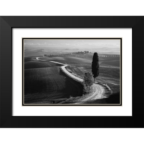 Morning In The Field Black Modern Wood Framed Art Print with Double Matting by Anton, Rostovskiy