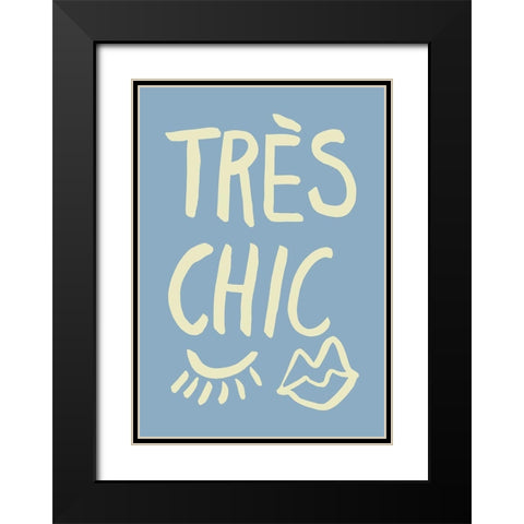 TrAus Chic Blue Black Modern Wood Framed Art Print with Double Matting by 1x Studio