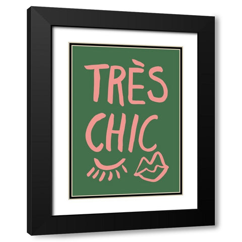 TrAus Chic Green Black Modern Wood Framed Art Print with Double Matting by 1x Studio