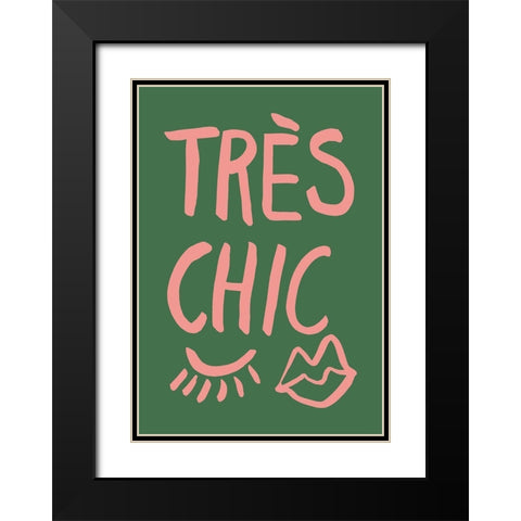 TrAus Chic Green Black Modern Wood Framed Art Print with Double Matting by 1x Studio