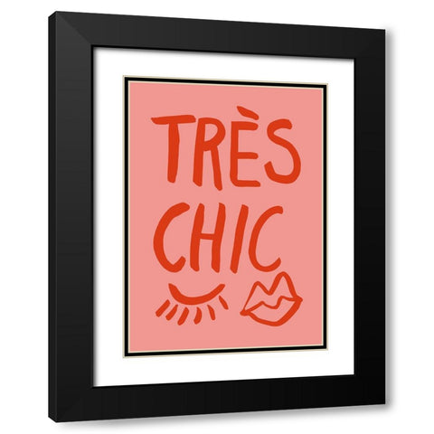Traus Chic Pink Black Modern Wood Framed Art Print with Double Matting by 1x Studio