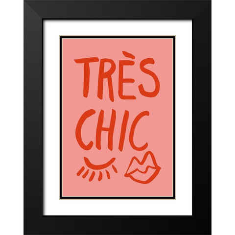 Traus Chic Pink Black Modern Wood Framed Art Print with Double Matting by 1x Studio