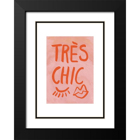 Traus Chic Pink Frame Black Modern Wood Framed Art Print with Double Matting by 1x Studio