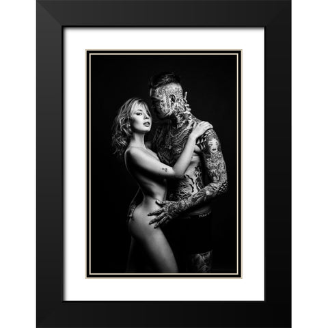 Sara And Fogo Black Modern Wood Framed Art Print with Double Matting by Krystynek MQEP, Martin