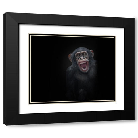 Teeth Black Modern Wood Framed Art Print with Double Matting by Kamera