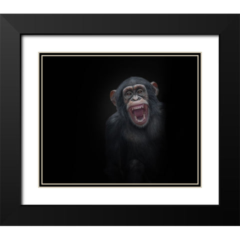 Teeth Black Modern Wood Framed Art Print with Double Matting by Kamera