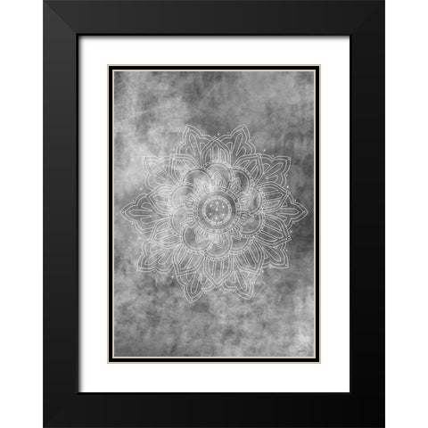 Mandala Smokey Black Modern Wood Framed Art Print with Double Matting by 1x Studio II