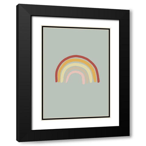 Rainbow Green Black Modern Wood Framed Art Print with Double Matting by 1x Studio