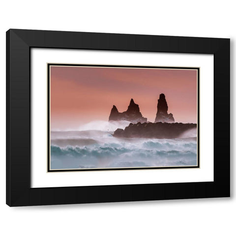 Roaring Ocean Black Modern Wood Framed Art Print with Double Matting by Dai, Wei