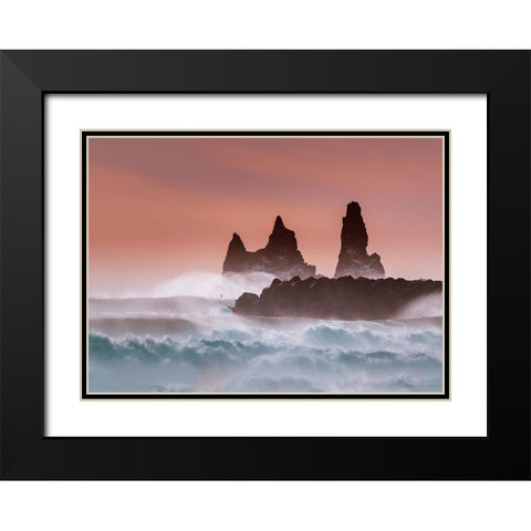 Roaring Ocean Black Modern Wood Framed Art Print with Double Matting by Dai, Wei