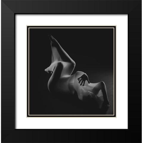 The Net Black Modern Wood Framed Art Print with Double Matting by Yang, James