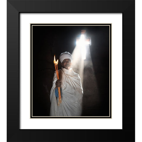 The Monk Black Modern Wood Framed Art Print with Double Matting by Luis Duran, Juan