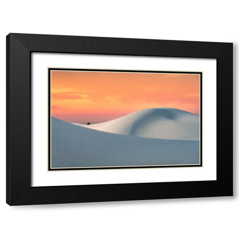 White Sands Black Modern Wood Framed Art Print with Double Matting by Ning, Aidong