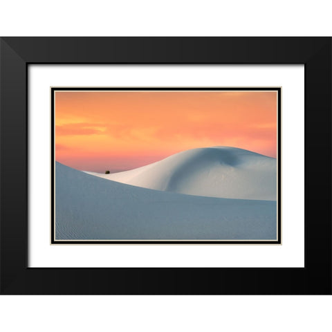 White Sands Black Modern Wood Framed Art Print with Double Matting by Ning, Aidong