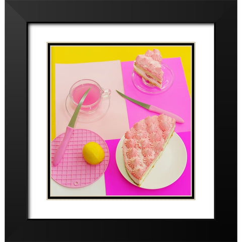 Pink Mood Black Modern Wood Framed Art Print with Double Matting by Gromova, Elena