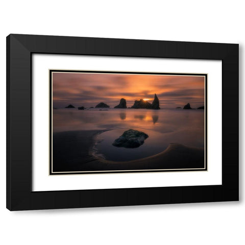 Last Sunlight Black Modern Wood Framed Art Print with Double Matting by Jacobs, Lydia