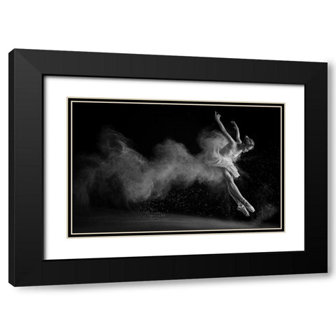 The White Swan Black Modern Wood Framed Art Print with Double Matting by Kisworo, Sebastian