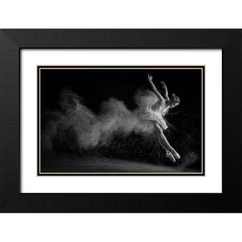 The White Swan Black Modern Wood Framed Art Print with Double Matting by Kisworo, Sebastian