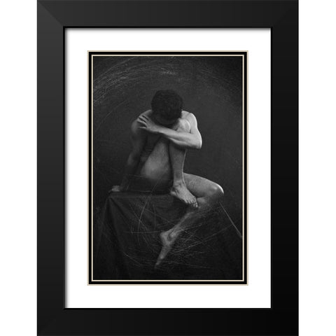 Hide Black Modern Wood Framed Art Print with Double Matting by Vidmar, Nina