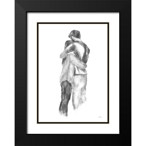 Embrace Black Modern Wood Framed Art Print with Double Matting by 1x Studio II