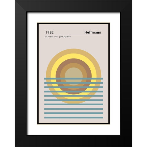 1982 Hoffman Black Modern Wood Framed Art Print with Double Matting by 1x Studio II