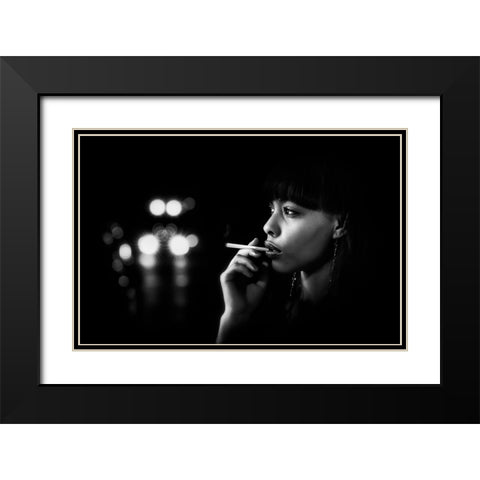 A Night In The Life Black Modern Wood Framed Art Print with Double Matting by Punyet Miro, Carles