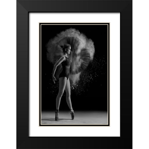 Captain Ballerina Black Modern Wood Framed Art Print with Double Matting by Kisworo, Sebastian