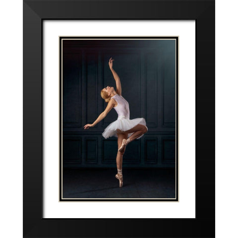 The Ballerina Black Modern Wood Framed Art Print with Double Matting by O Mahony, Kieran