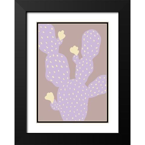Lilac Cactus Black Modern Wood Framed Art Print with Double Matting by 1x Studio