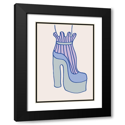 Blue Heel Black Modern Wood Framed Art Print with Double Matting by 1x Studio